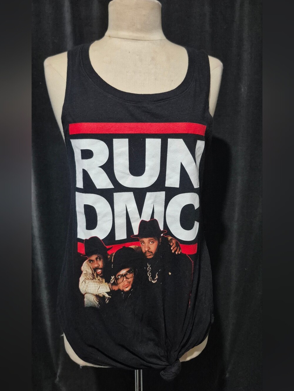 Black RUN DMC Logo Graphic Tank Top